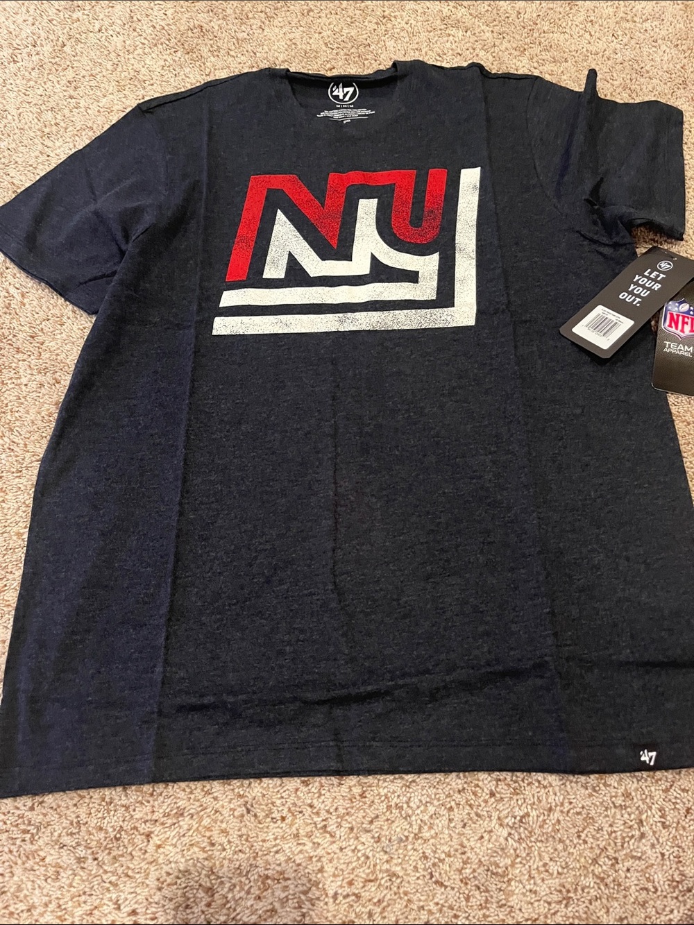 47 Navy Short-Sleeve Tee with Red & White NY Giants Graphic
